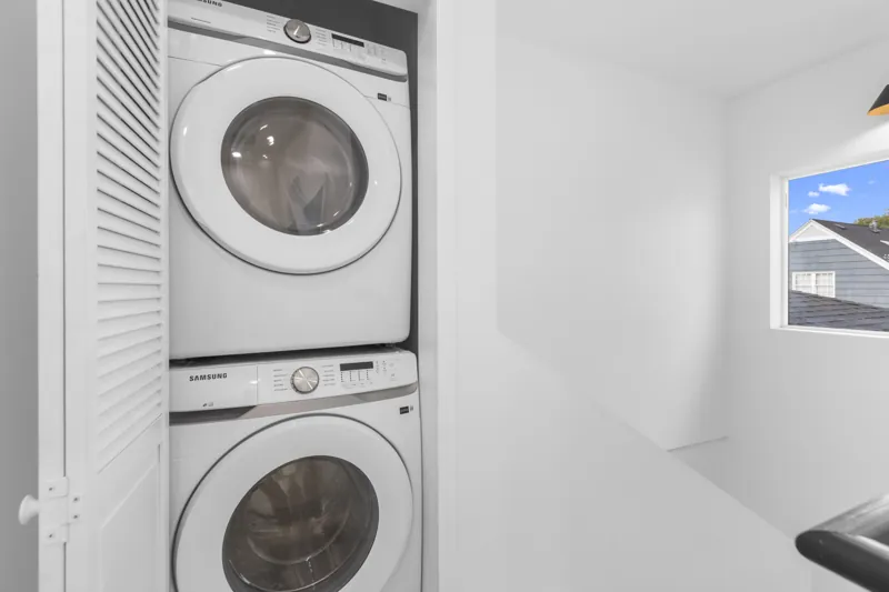 Stacked washer and dryer